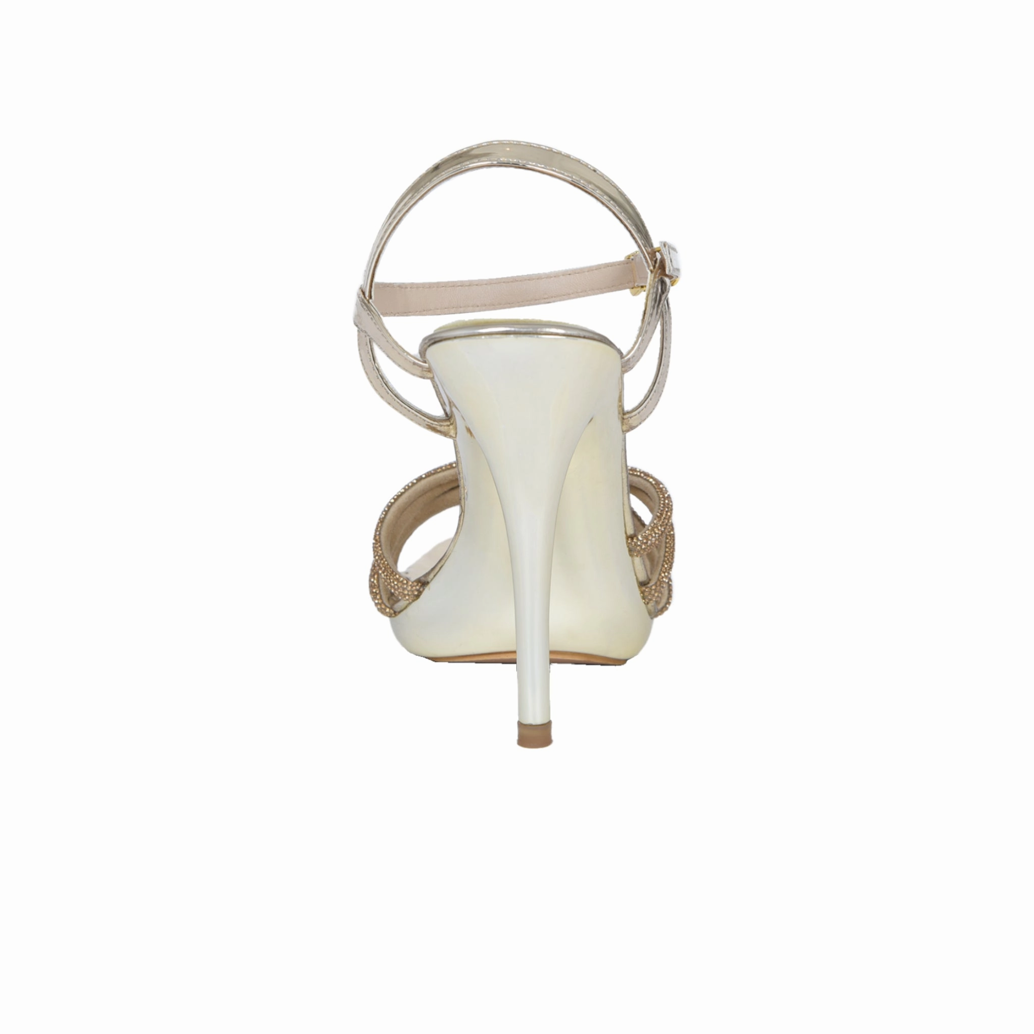 Elegant Gold High Heel Sandals with Sparkling Strappy Design | 267D-X Gladiator Sandals Knee