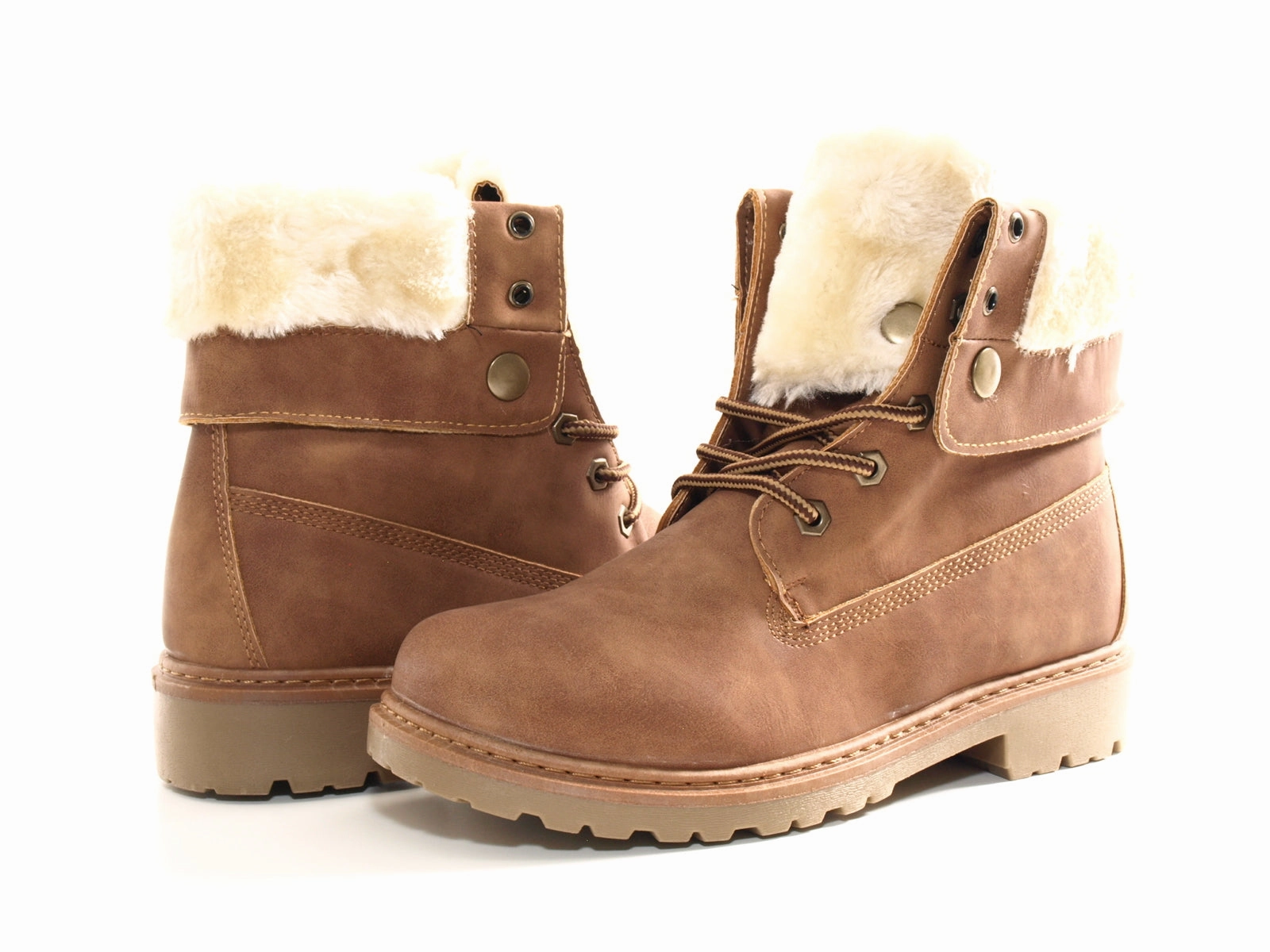 Damen Stiefeletten Biker Boots Outdoor Winterboots warm gefttert Camel # 9120 Sicherheitsschuhe 40 Euro