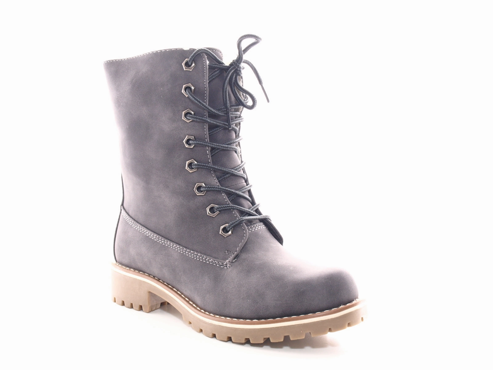 Damen Stiefeletten Schnrr Boots Outdoor Winterboots warm gefttert Grey # 264 Sicherheitsschuhe S1p Faster
