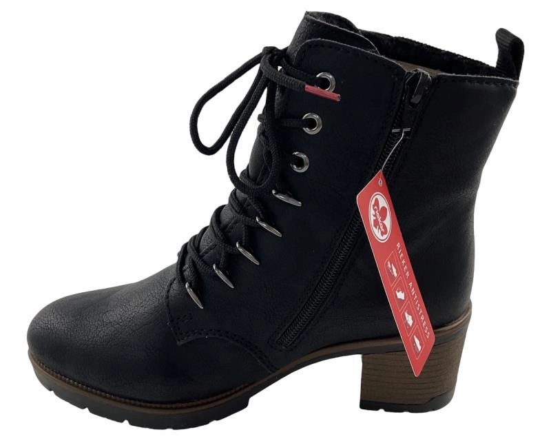 Samurai Stiefel Rieker Damen Stiefelette 77520-00  Schwarz  Warmfutter