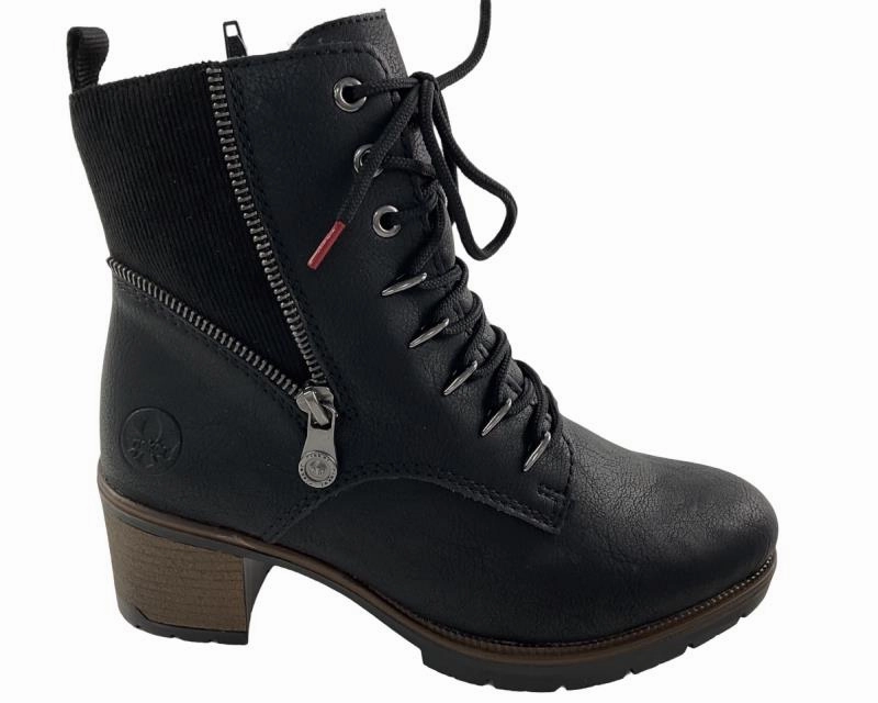 Rieker Damen Stiefelette 77520-00  Schwarz  Warmfutter Sizilien Stiefel