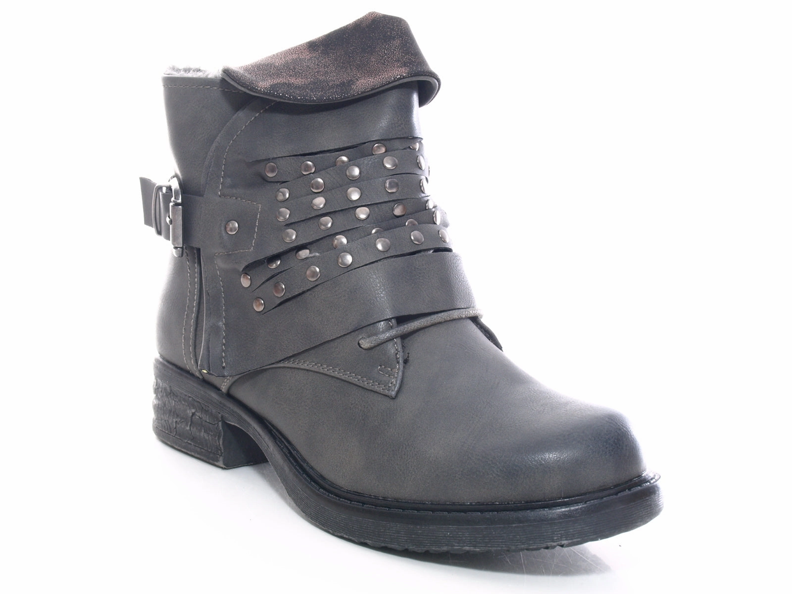Damen Stiefeletten Boots Outdoor Winterboots warm gefttert Grey # 3061 S2p Sicherheitsschuhe