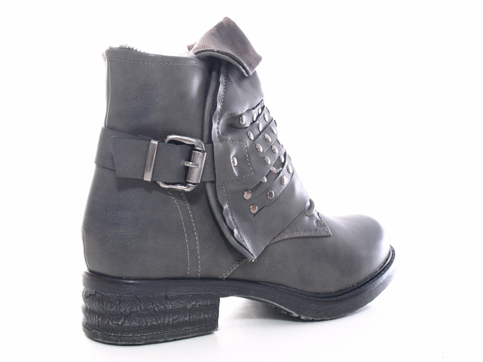 Damen Stiefeletten Boots Outdoor Winterboots warm gefttert Grey # 3061 Sicherheitsschuhe Mit Dämpfung Abknicken
