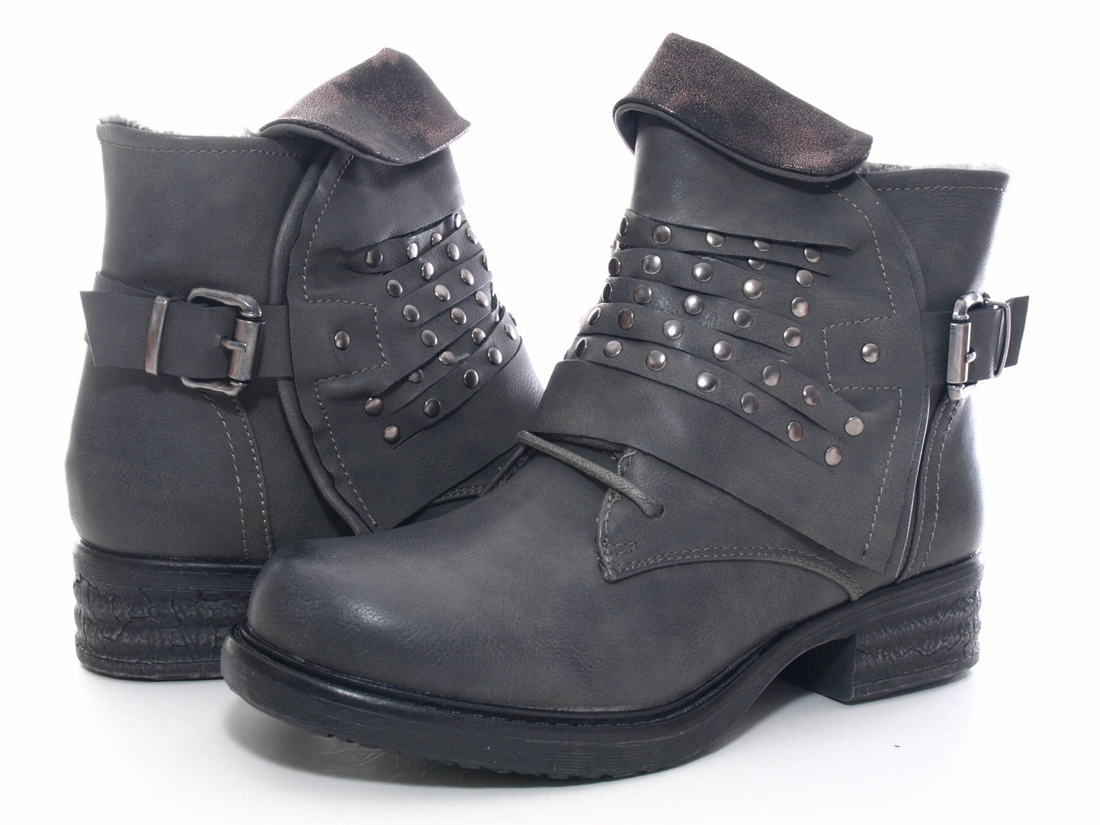 Damen Stiefeletten Boots Outdoor Winterboots warm gefttert Grey # 3061 Lupriflex Sicherheitsschuhe S3