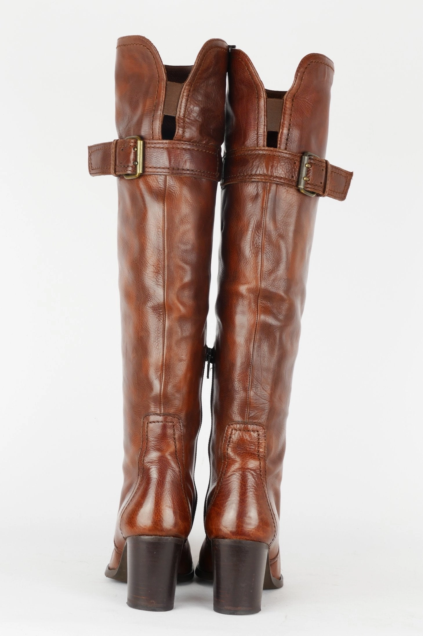 Stiefel Leder mittelbraun Stiefel Herausnehmbare Sohle