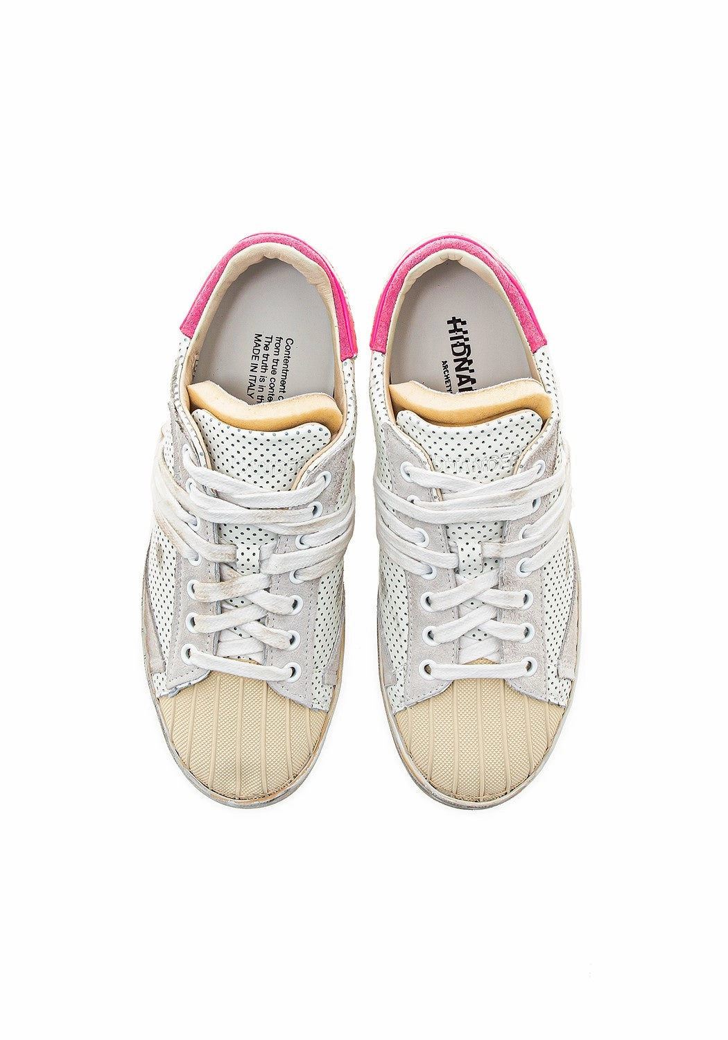 Stripeless Ultimate Atari white/flou pin Weiße Sneaker Leder Gabor