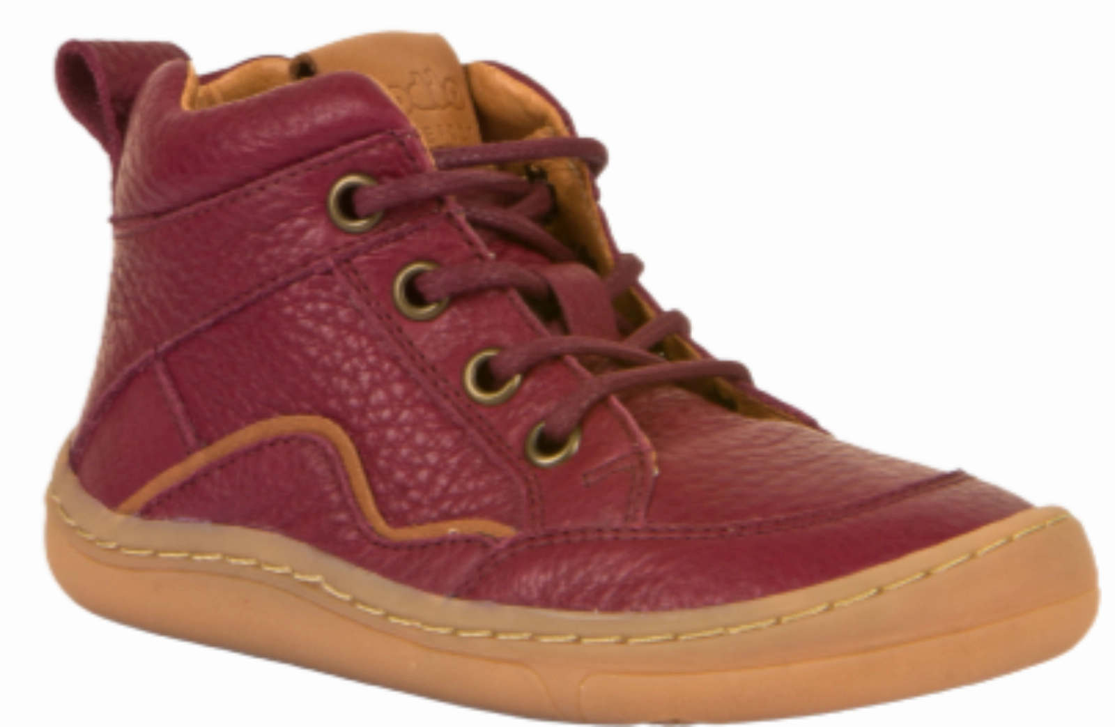 Leather Square Toe Flat Ankle Boots Froddo Kinder Stiefeletten Lace-Up Bordeaux