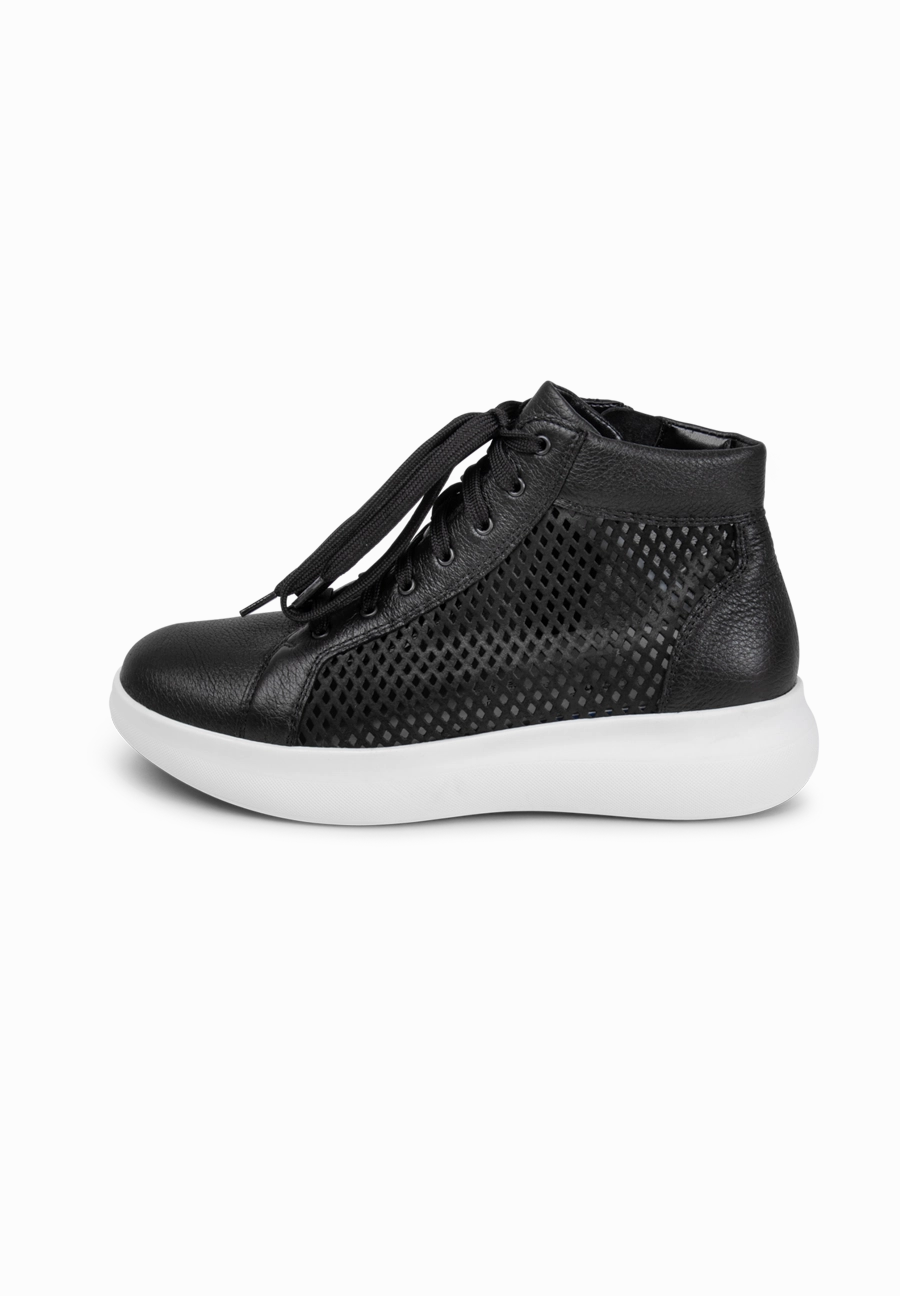Braun Sneaker perforierter Hightop-Sneaker Hirschelder