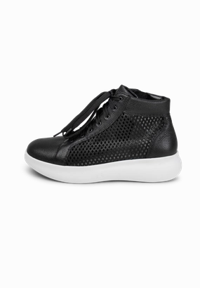 Sneaker Schuhe perforierter Hightop-Sneaker Hirschelder