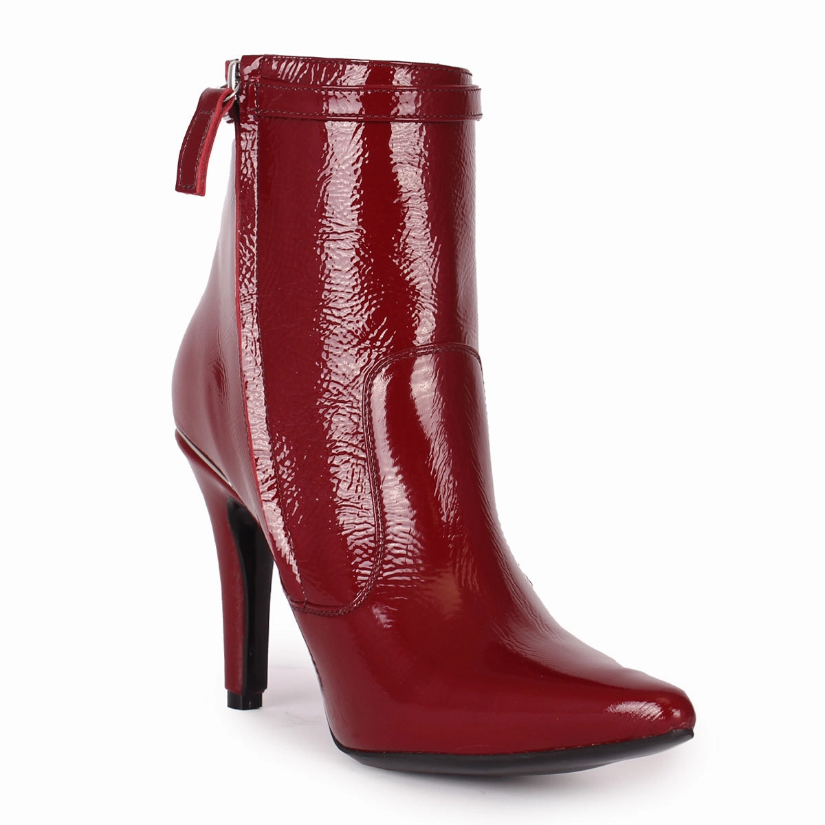Stiefelette mit schmalem Riemchen (Modell 811) Lackleder oxblood Toeless Ankle Boots
