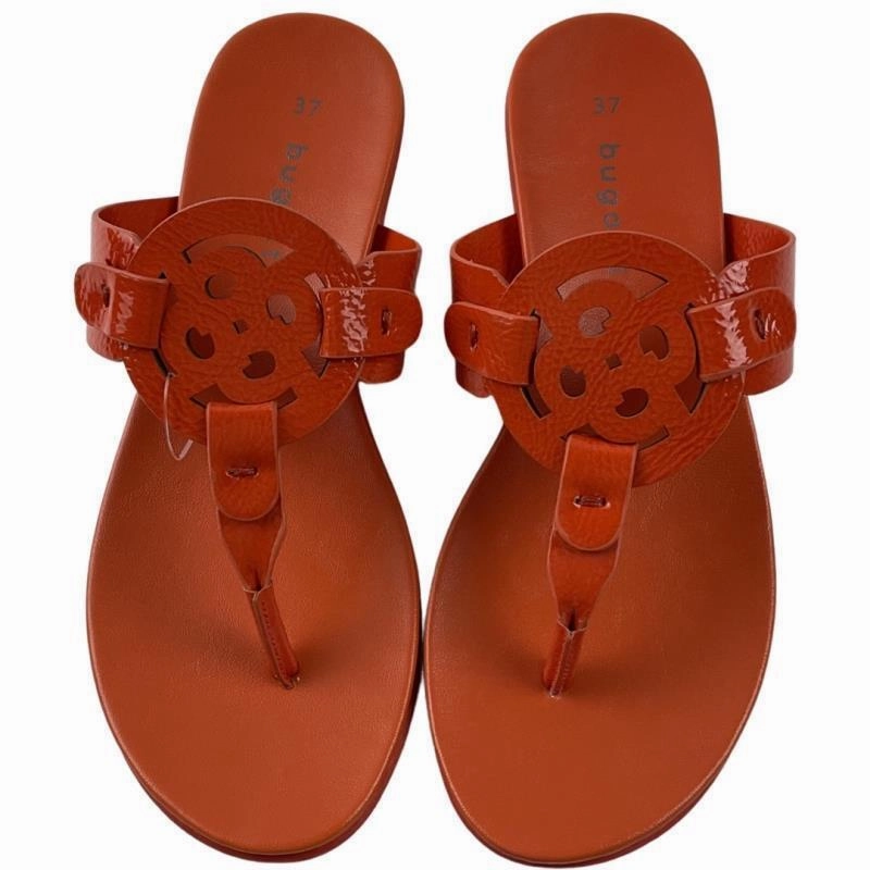 Sandalen Riemchen Zu Eng Bugatti Damen Zehentrenner 431-A2O80-5700 Orange