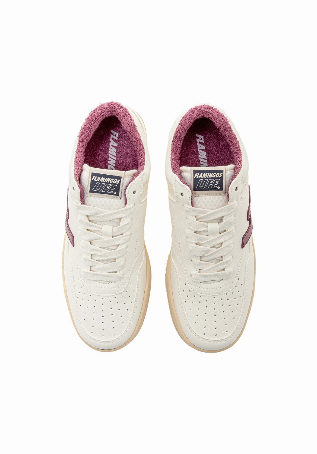 Retro 90s pearl vanilla aubergine Sneaker Mid High