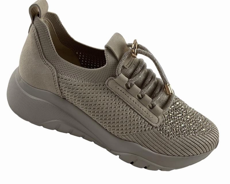 Gabor Fashion  Damen Sneaker 63.455.4 Stretch/Samtchevreau oak   (Glitter) Glacier Trail Sneaker