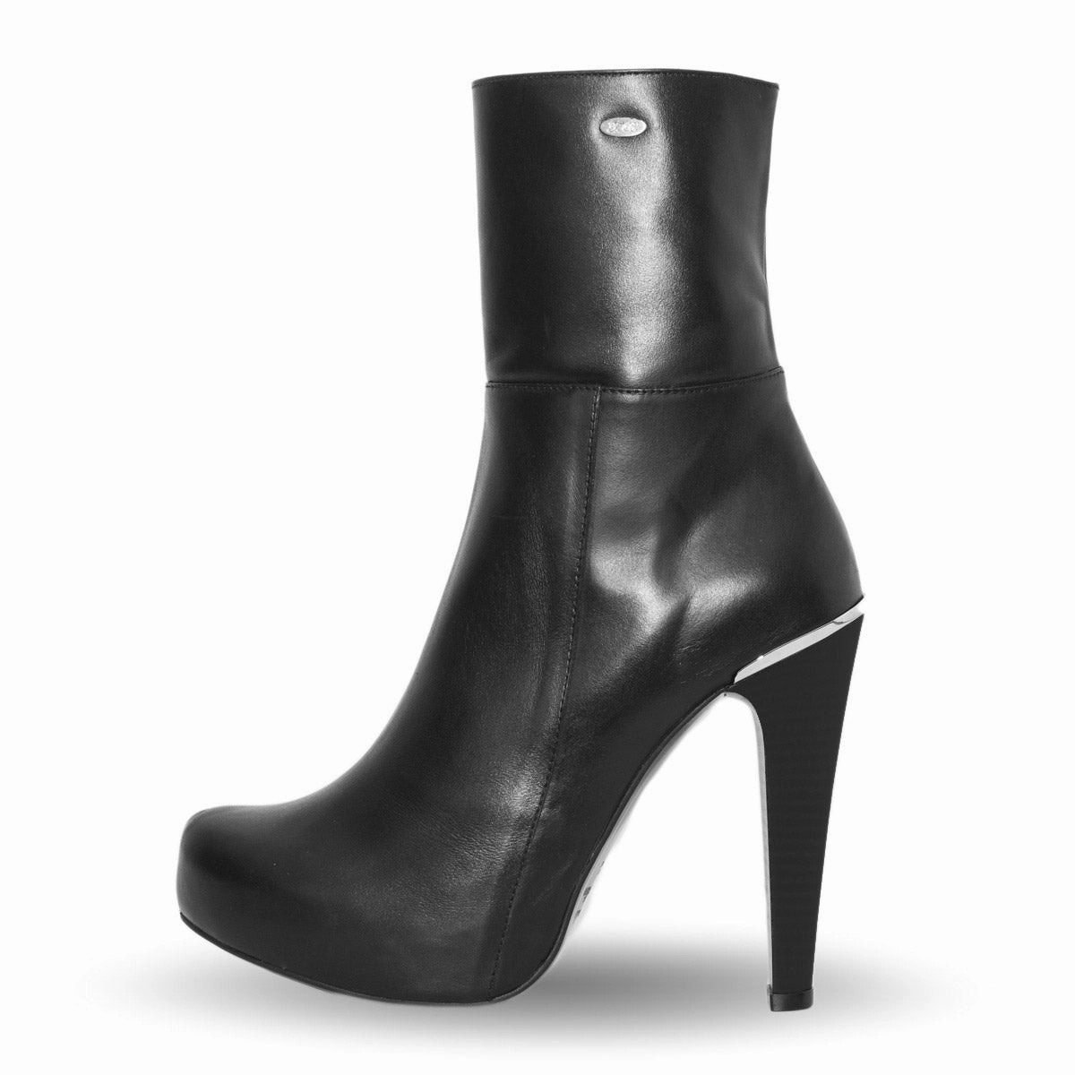Moon Ankle Boots Stiefelette mit High Heels (Modell 806) Leder schwarz