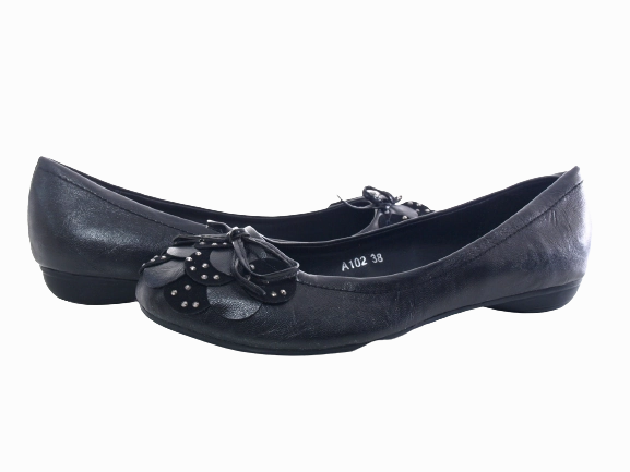 Damen Slipper Halbschuhe Ballerina Loafer Mokassins Slip On Flats Freizeit Black # 102 Barefoot Loafers