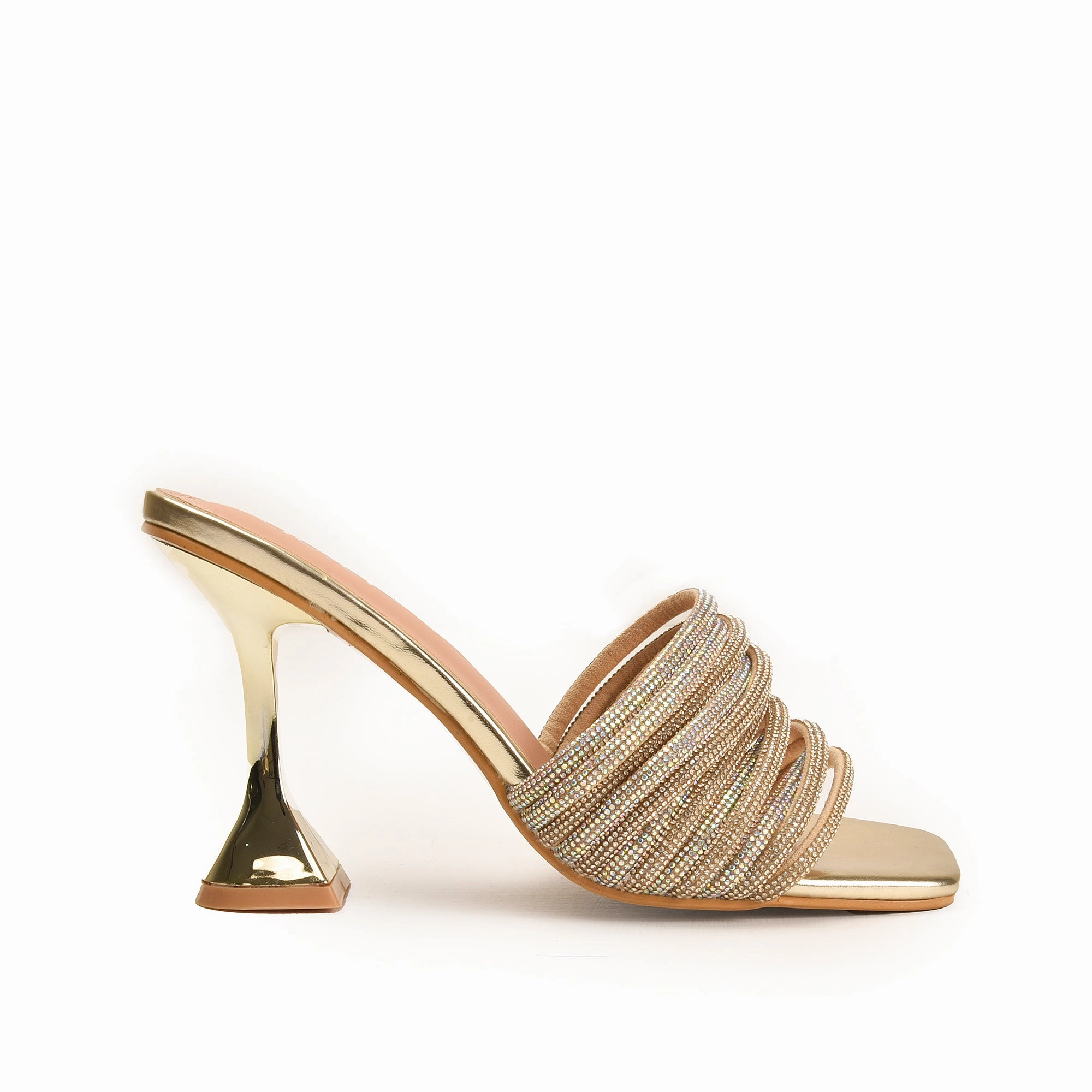 Stylish Gold Beaded High Heels | 577L-X Fußspray High Heels