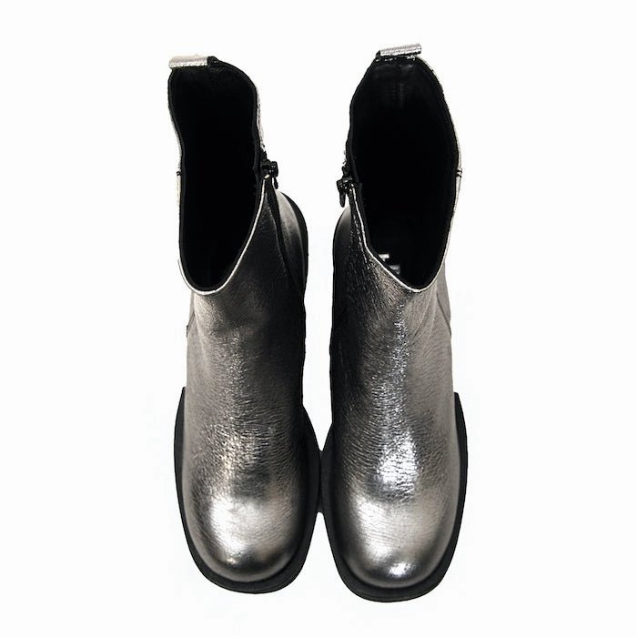 Prima Ballerina - Metallic Boots Fucile Open Side Ankle Boots
