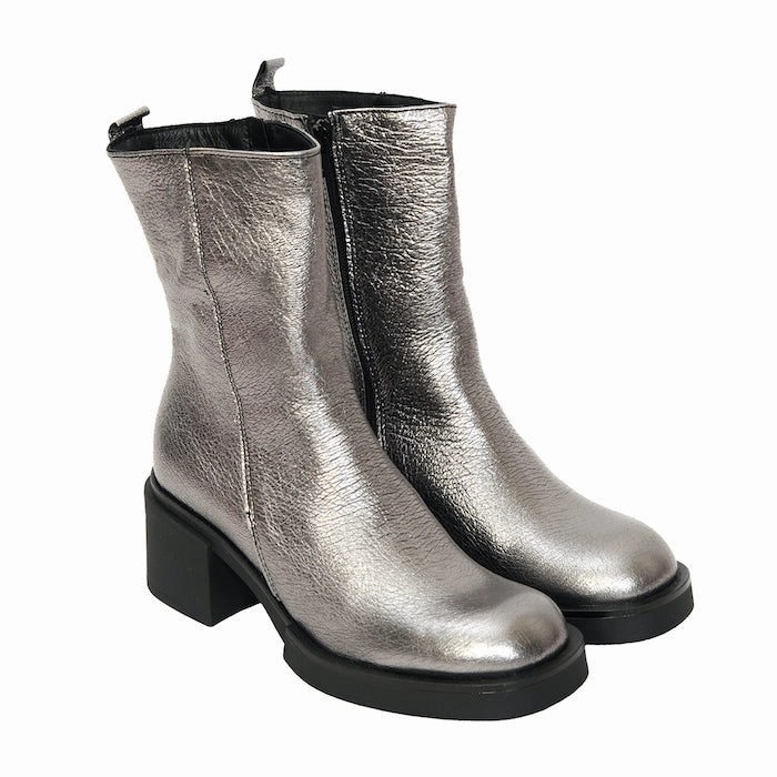 Prima Ballerina - Metallic Boots Fucile Leoparden Ankle Boots
