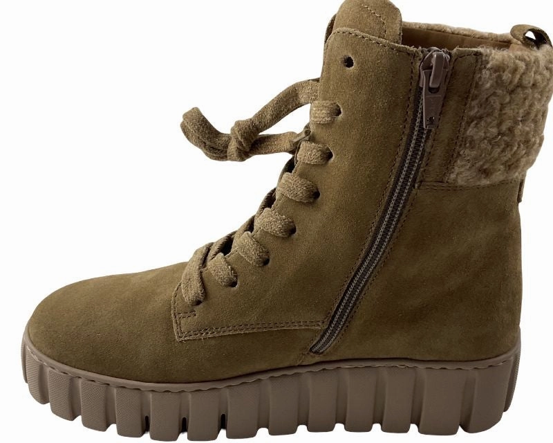 Round Toe Flat Ankle Boots Gabor comfort  Plateau Stiefelette  76.786.35 Braun-Camel