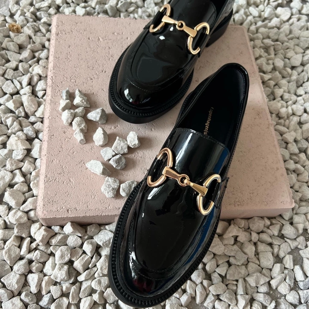 AWAKE - Black patent Suede Chunky Loafers