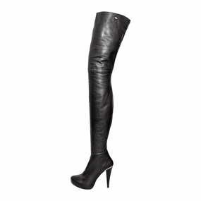 Carina Stiefel Super lange Overkneestiefel (Modell 318) Leder schwarz