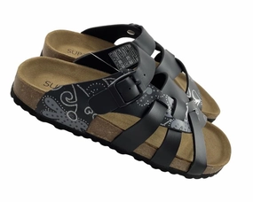 SUPERSOFT Damen Hausschuhe Pantoletten  274 052  Black Multi 12 Cm