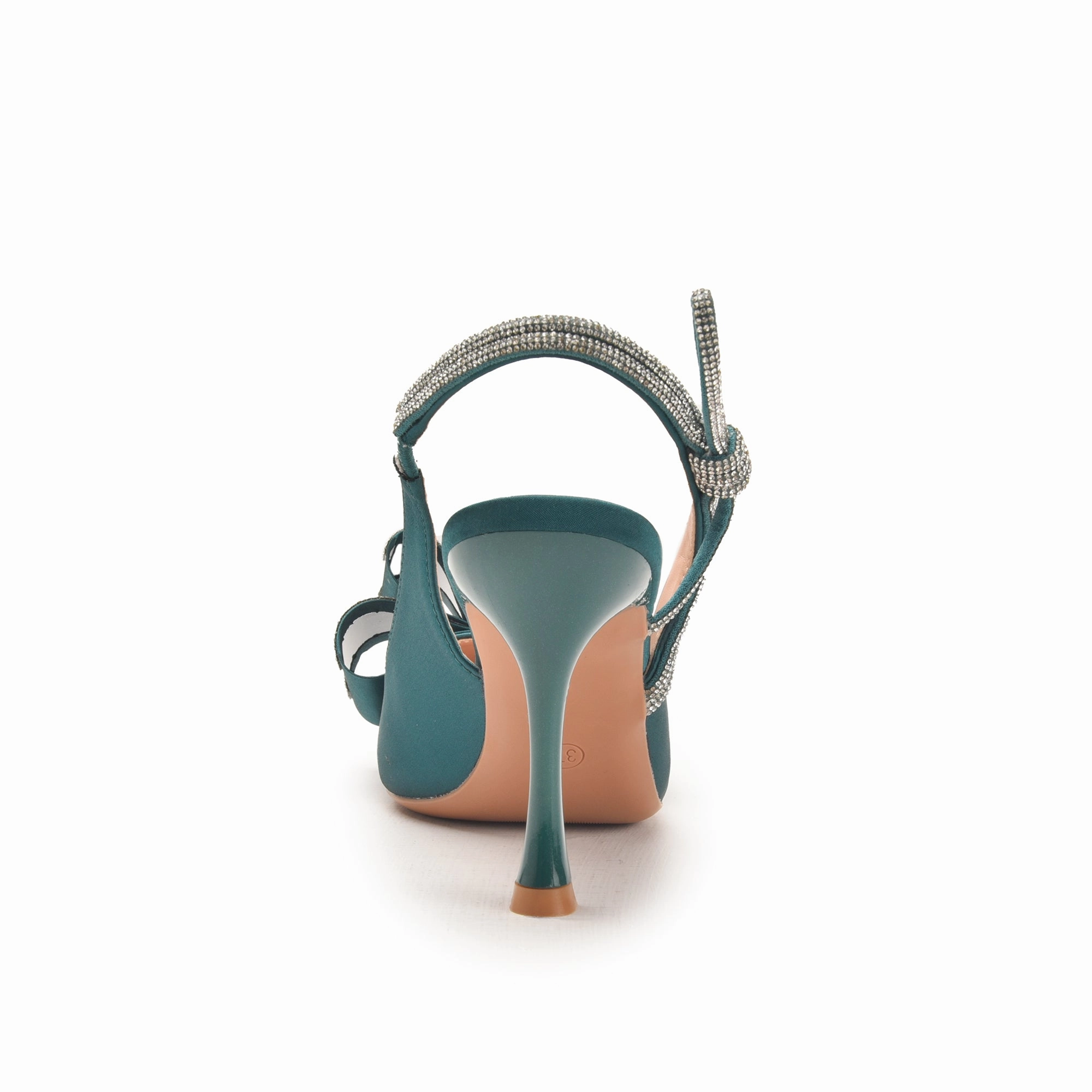 Teal Green High Heels with Bow and Crystal Straps | 486N-K Shoedazzle High Heels