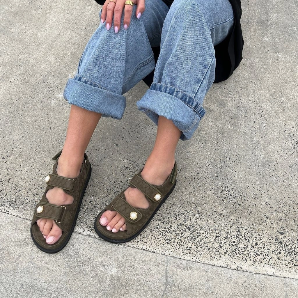 THE PEARL SANDAL - ARMY GREEN 4f Sandalen