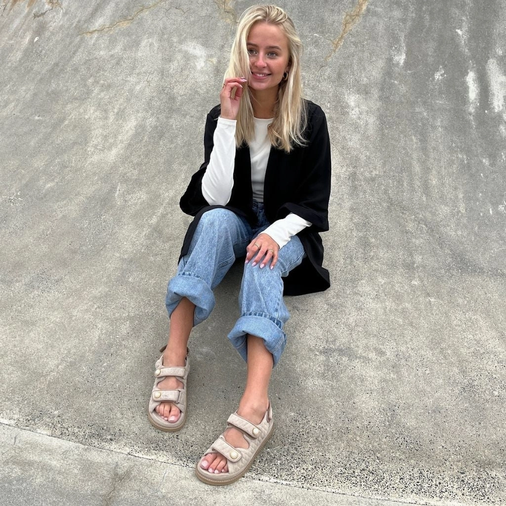 Marly Riemen Sandalen THE PEARL SANDAL - BISCUIT