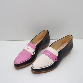 THE PENNY. BB NORI. MISMATCHED MASK AND LAKE IN TAHO AND PORPORA WITH BLACK THREAD. 2CM Tasseled Loafers