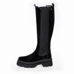 FOLLOW ME ALL PATENT - Black patent Stiefel Edel