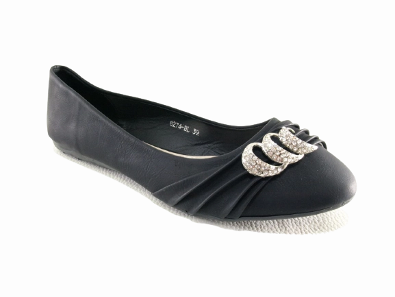 Damen Slipper Halbschuhe Ballerina Loafer Mokassins Slip On Flats Freizeit Black # 8274 Loafers Mit Schnürsenkel