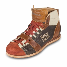 Eco Sneaker KAMO-GUTSU Sneaker Stiefel Herren grnbraun/orange - Leder stone-washed (TIFO-105 mattone   wood)