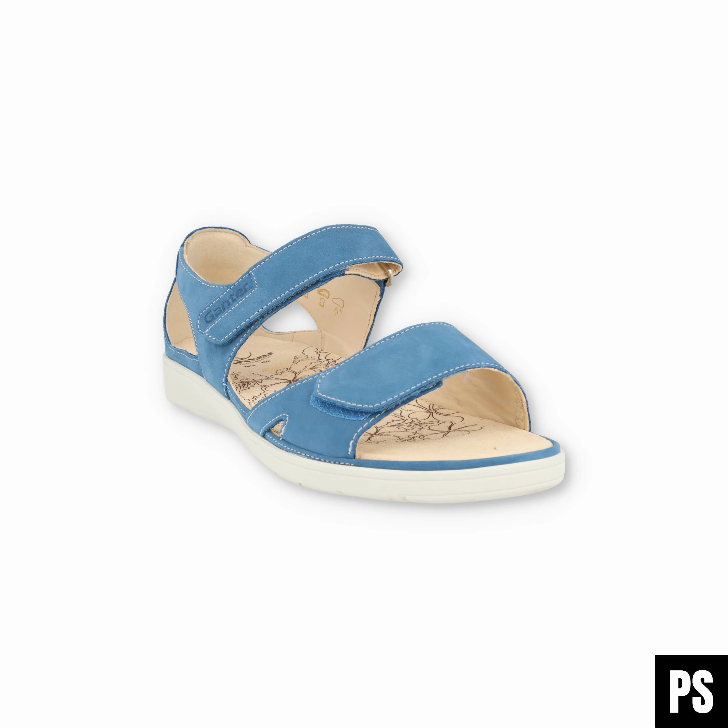 Absatz Sandalen Ganter Gina pool blau Damen Sandalette Wechselfubett