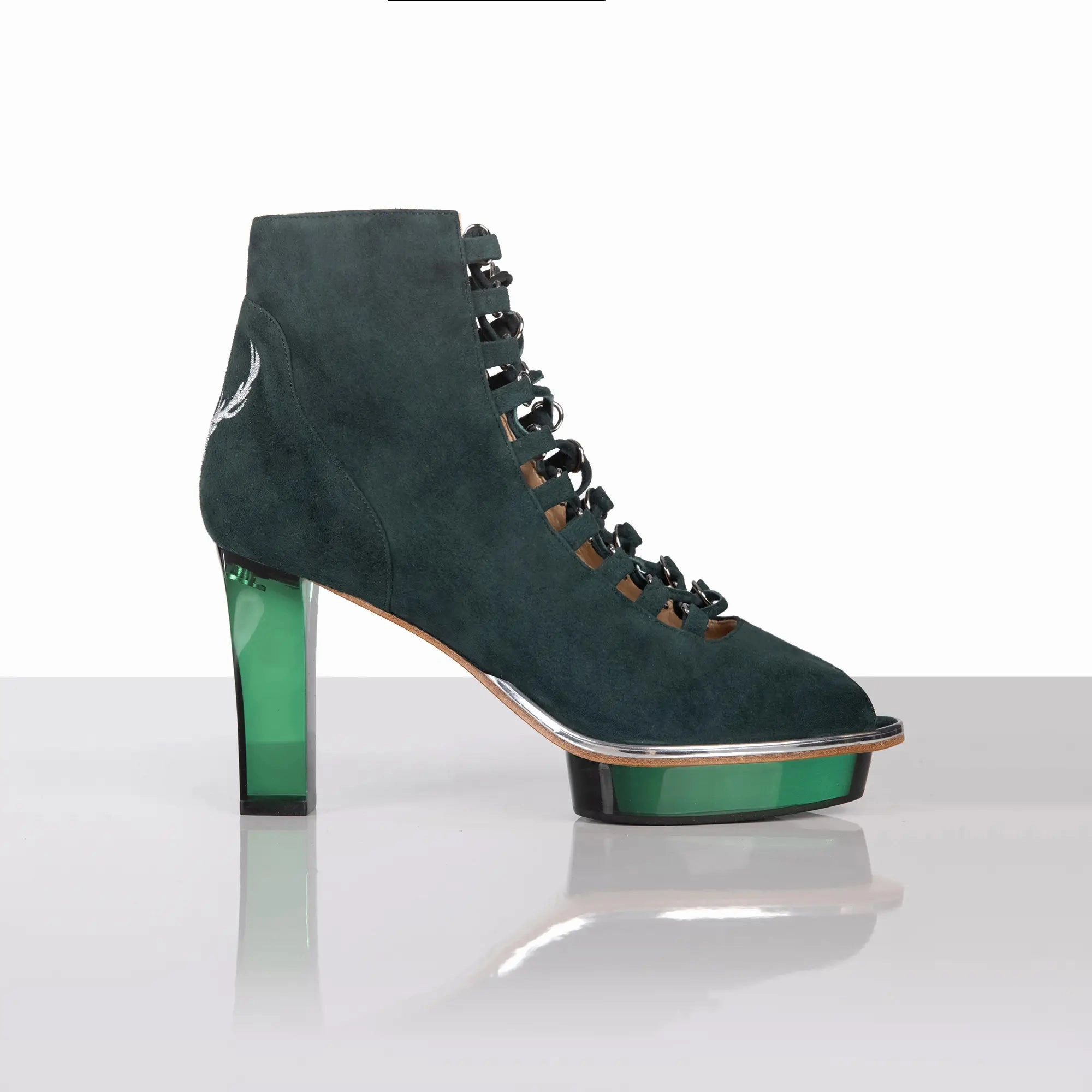 Ankle Boots Rain SMARAGDIS Peeptoes Stiefeletten Dirndlschuhe smaragdgrn