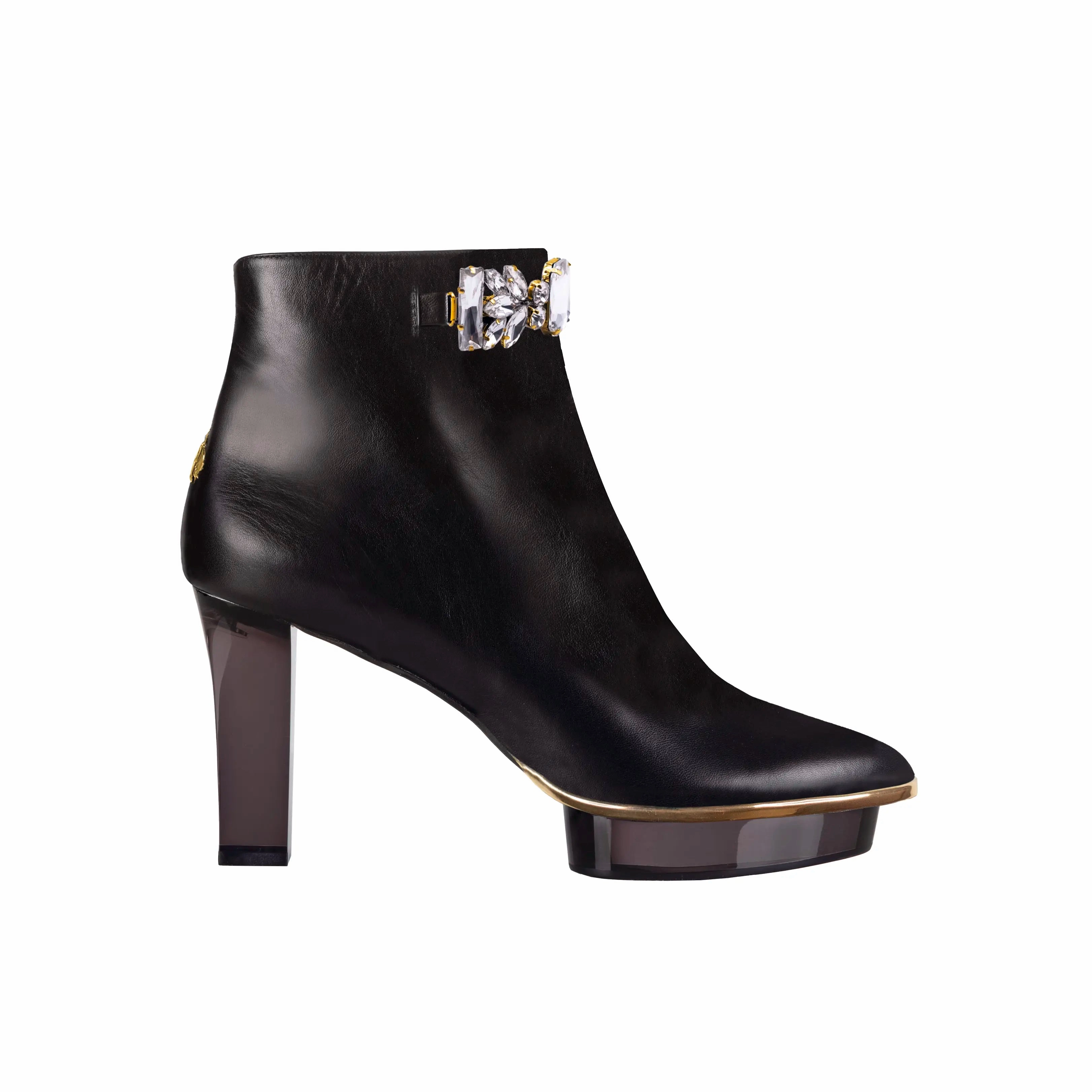 High Heel Chelsea Ankle Boots NOIRS schwarze Closetoes Stiefeletten Spitz