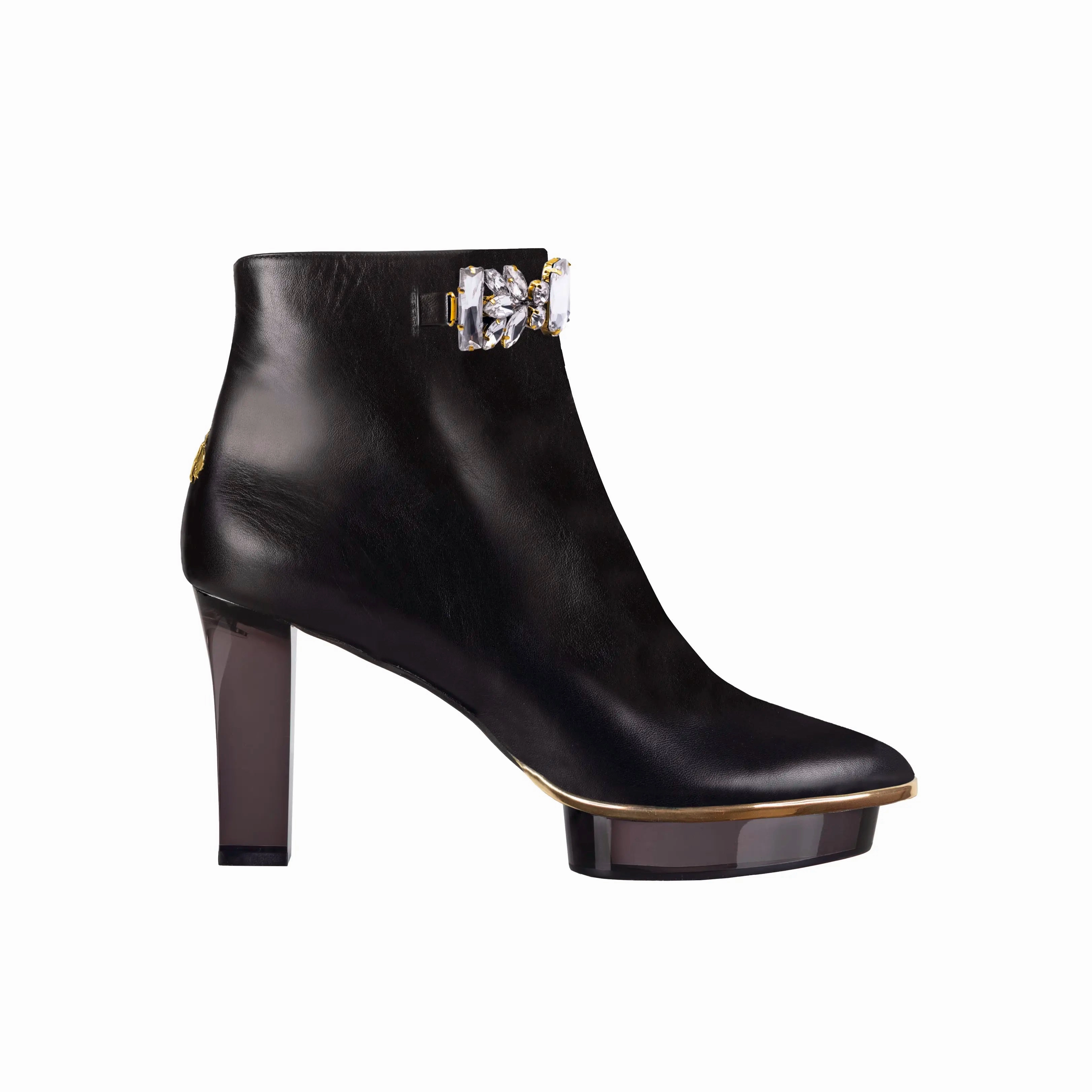 NOIRS schwarze Closetoes Stiefeletten Spitz High End Ankle Boots