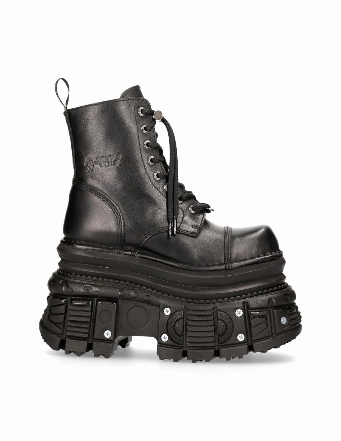 Stiefel Des Reinen Gedankens New Rock Shoes Boots Stiefel M-MILI083CCT-C4 Gothic Tank Collection Black Echtleder