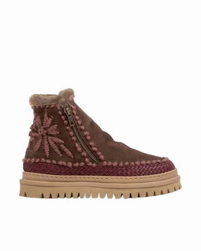 Laidback London Setsu 4.0 Floral Choc Suede Tilda Ankle Boots