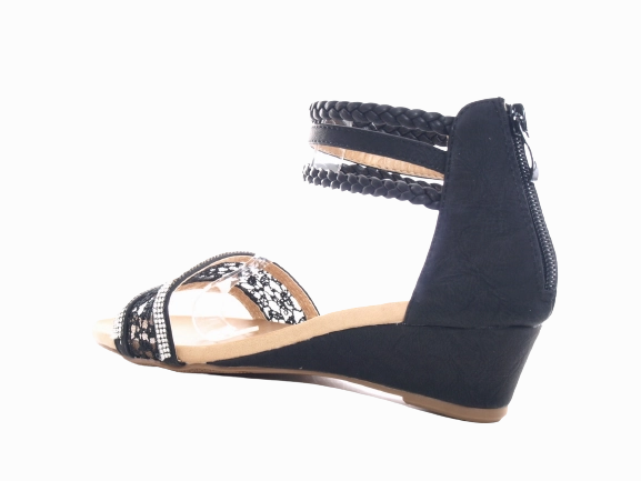 Reefs Sandalen Damen Keilabsatz Sandalen Sommerschuhe Sandaletten Black # 886-5