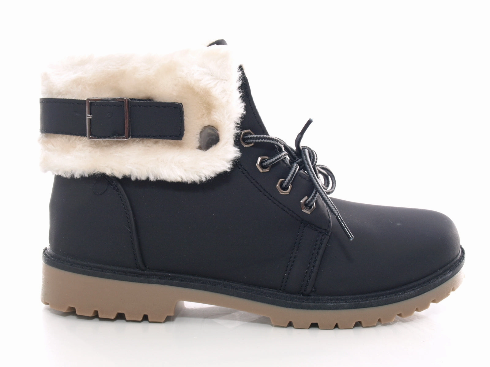 Flat Ankle Boots With Zip Damen Stiefeletten Biker Boots Outdoor Winterboots warm gefttert Black # 39