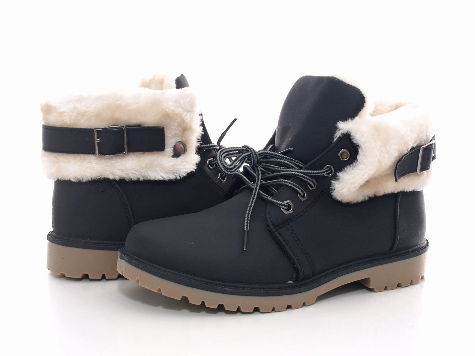 Damen Stiefeletten Biker Boots Outdoor Winterboots warm gefttert Black # 39 Akira Ankle Boots