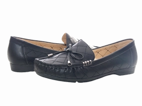 Damen Slipper Halbschuhe Ballerina Loafer Mokassins Slip On Flats Freizeit Black # 480 Adler Loafers