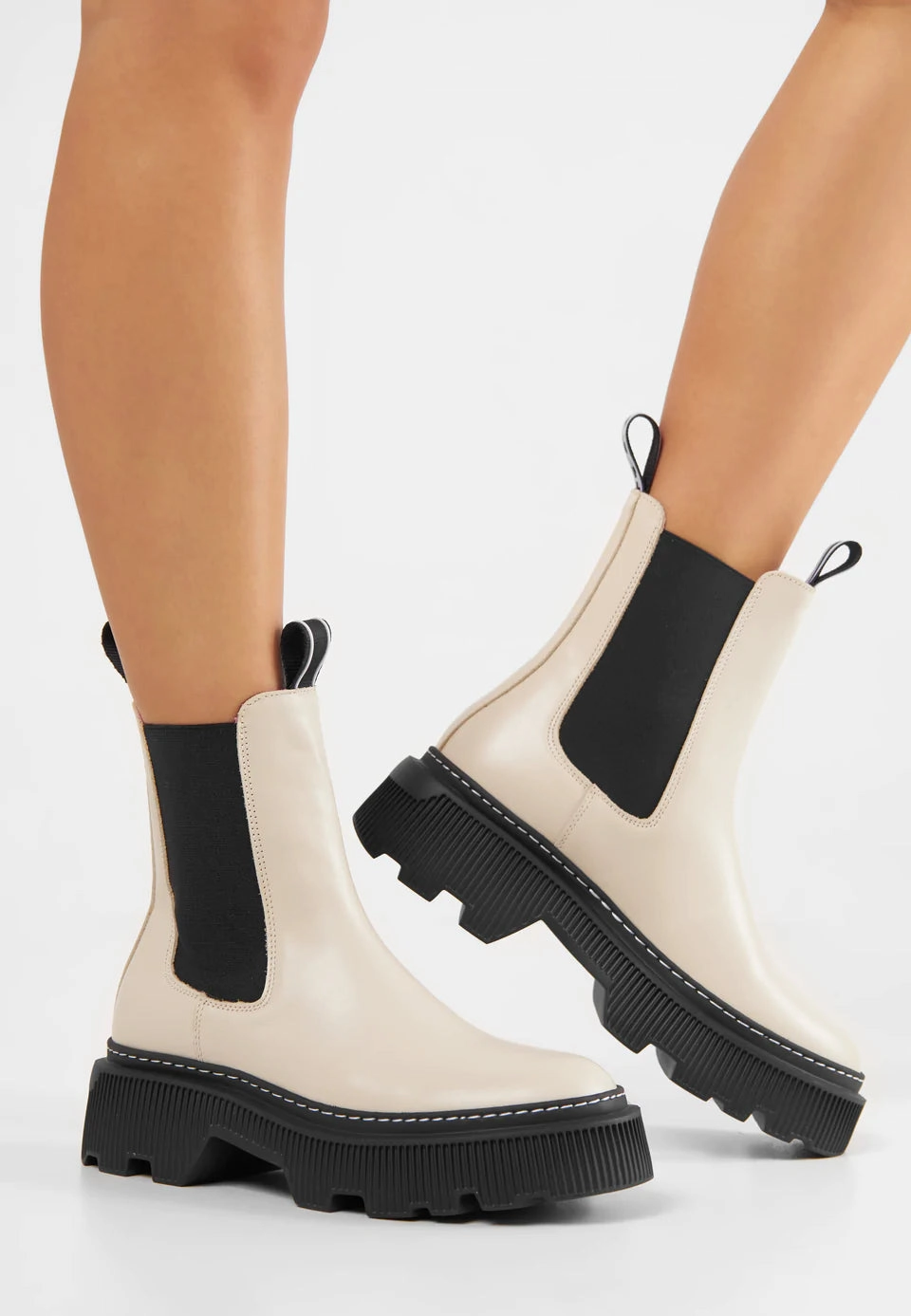 Shoe The Bear Eli Chelsea Boot TRIXY LEATHER BOOT OFF WHITE