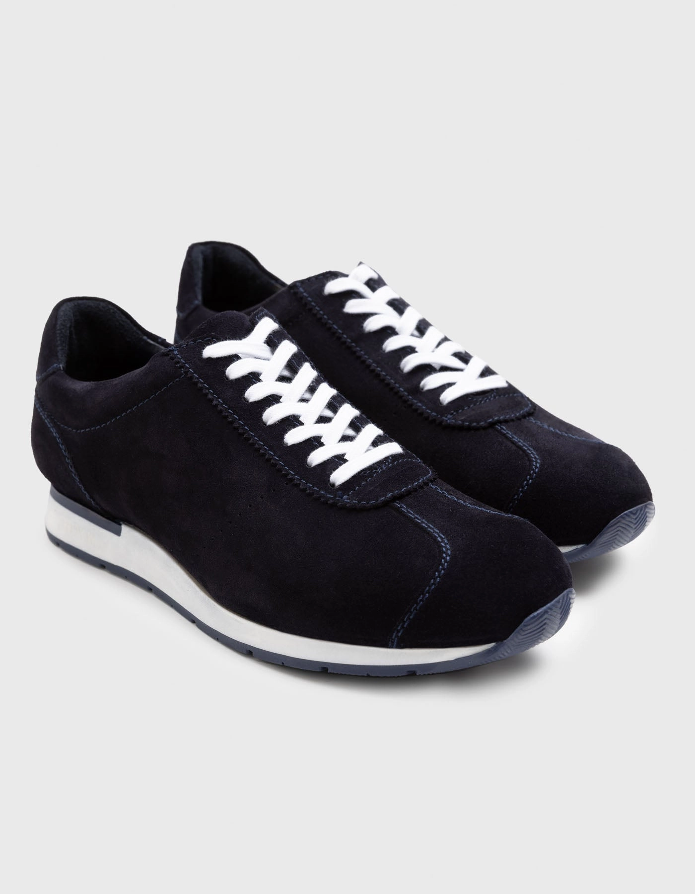 Weiß Grüne Sneaker Sneaker Foggia Velours. Blau