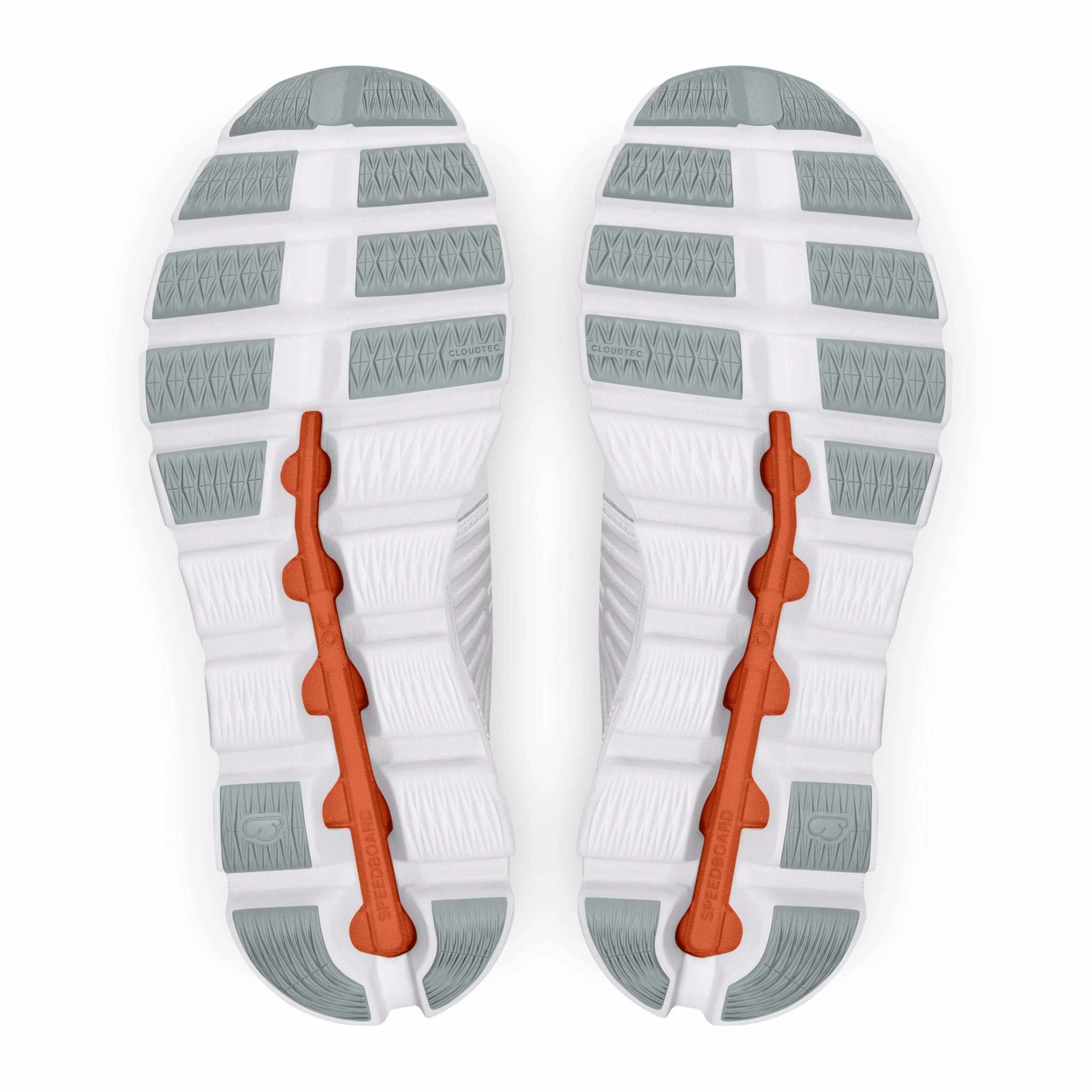 CLOUDSWIFT - Damen Lauf- und Freizeitschuh | Leicht und gut gedmpft - Wei-Orange Laufschuhe Zehen Stoßen Oben An