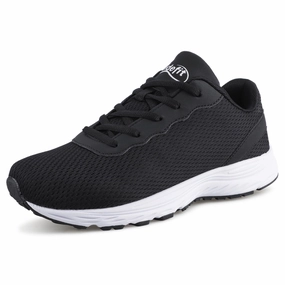 Dämpfung Laufschuhe Knieprobleme Knixmax Extra Wide Lightweight Damen-Plattfu-Laufschuhe Schwarze Sportschuhe mit breiten Zehenbox-Schuhen