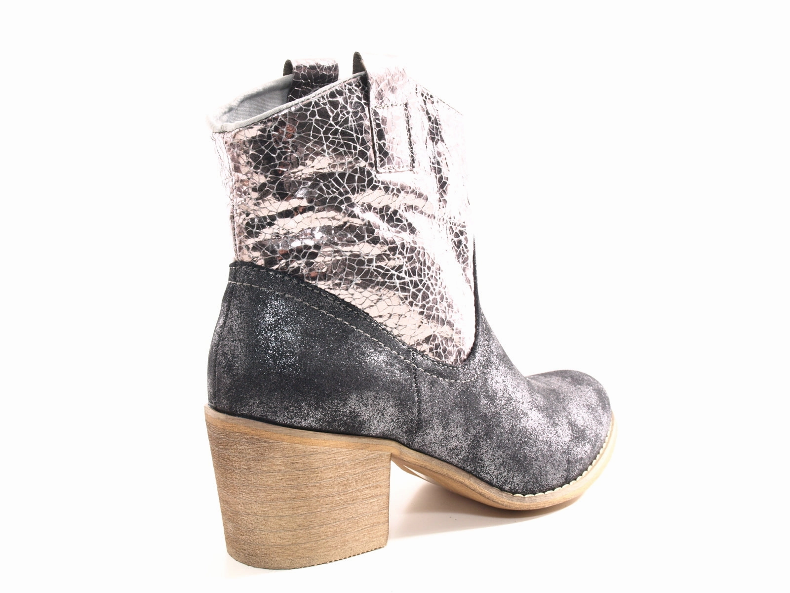 Damen Schlupf Stiefeletten Cowboy Look Boots Outdoor Black # 213 Onlineshop Laufschuhe