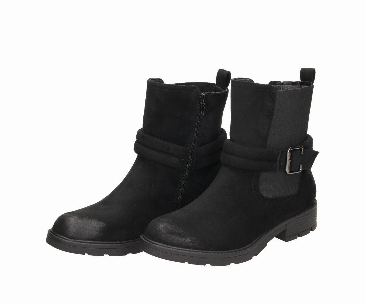 Aneli in Black textile (MF)  - Damen Stiefelette Glitter Ankle Boots Stiletto