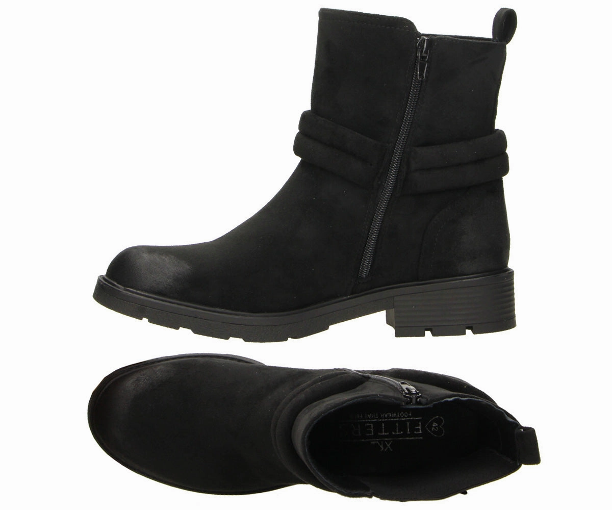Aneli in Black textile (MF)  - Damen Stiefelette Papucei Platform Ankle Boots